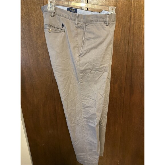 Polo Ralph Lauren Pants Mens 38x30 Chino Stretch Straight Fit Casual Golf Gray - Picture 1 of 5